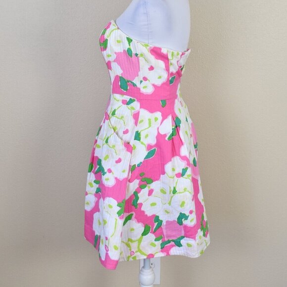 Lilly Pulitzer Pink it Can Be Arranged Blossom Strapless Dress - 2 - Picture 4 of 8